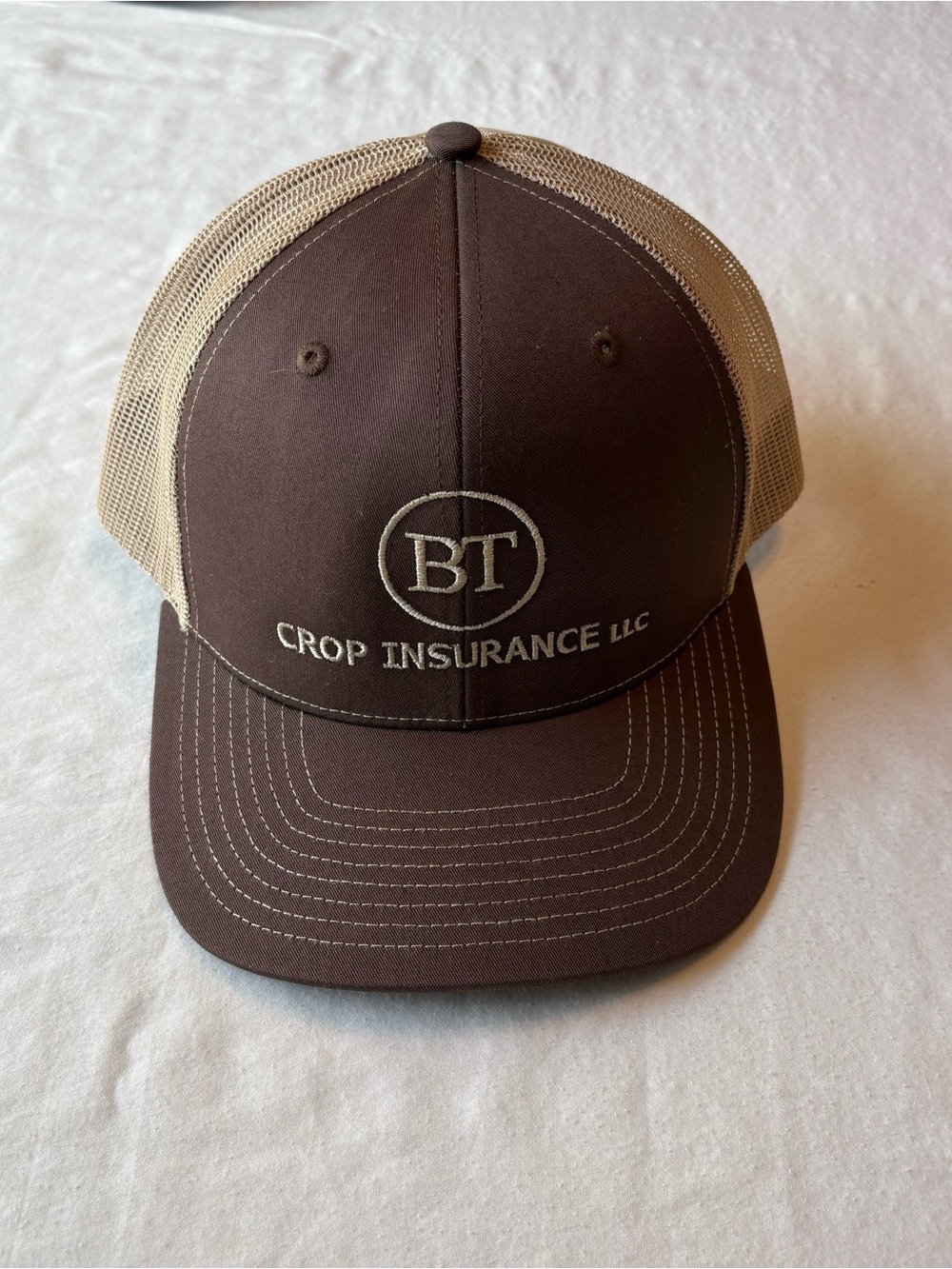 BT Crop Insurance Brown & Tan Mesh Richardson 112 Trucker Hat